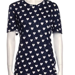 Burberry Prorsum Women’s T-Shirt with Hearts Print Size Large